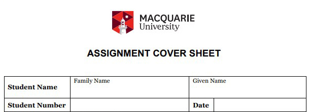 Macquarie University Assignment Cover Sheet