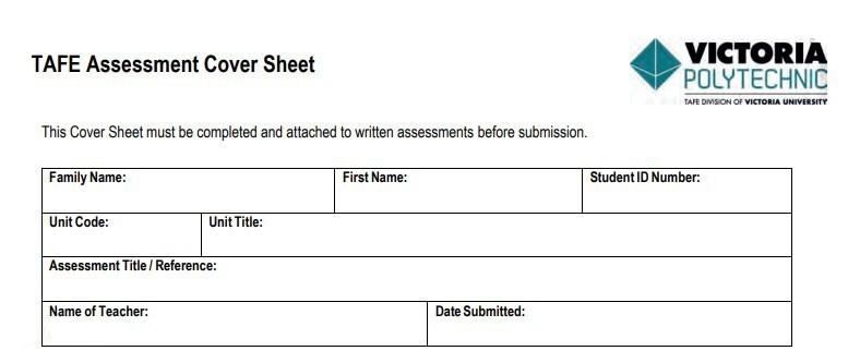 TAFE Assessment Cover Sheet